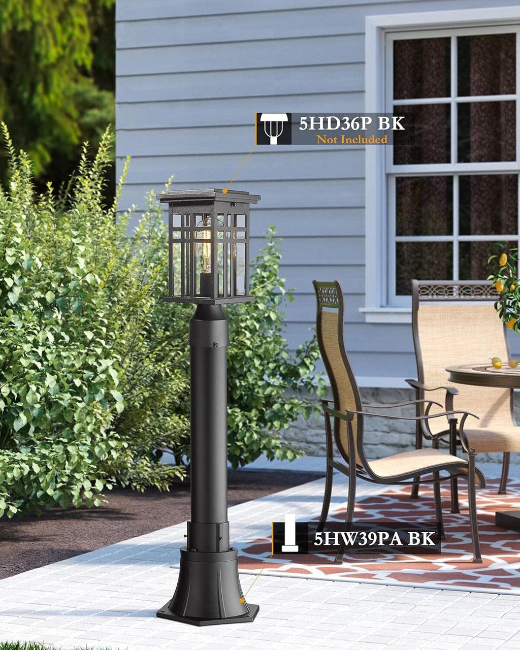 Black Cast Aluminum Post Light Mount Base Adapter, Pack of 2 R8979