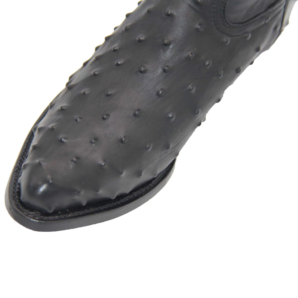 Leather Ostrich Quill Print Cowboy Boot D4226