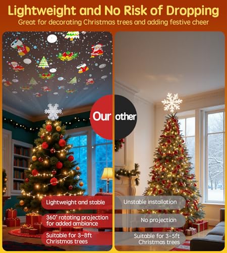 Golden Pentagram Christmas Tree Star Topper with Led E953188