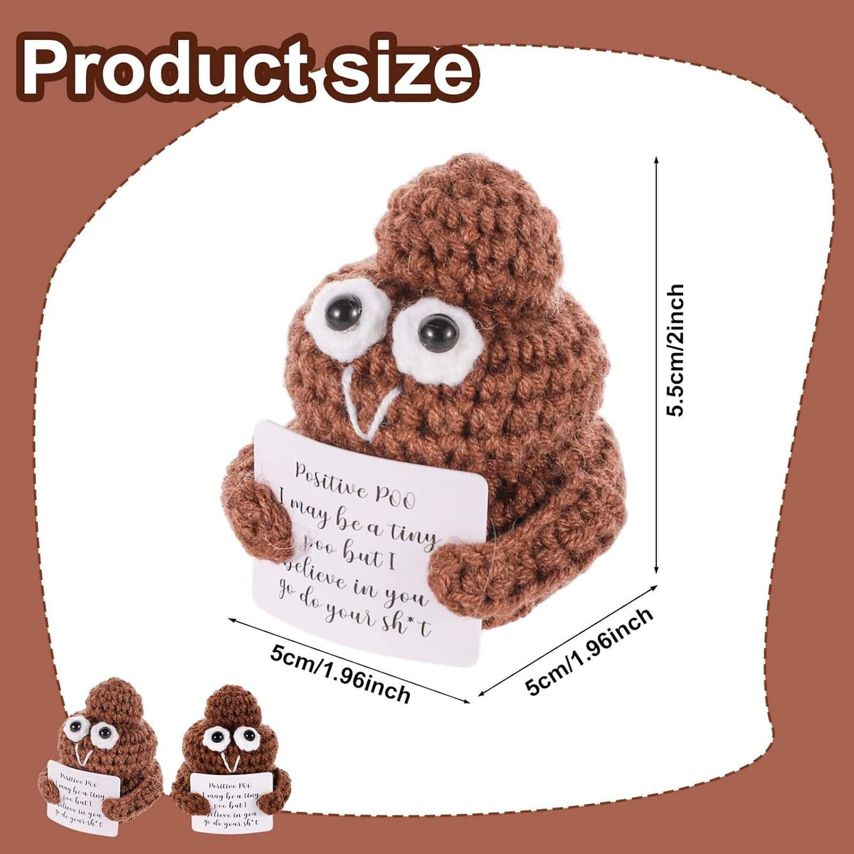 3 Inch Crochet Doll with Positive Cards I557668