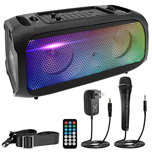 600W Rechargeable Portable Boombox Speaker with Microphone S464404