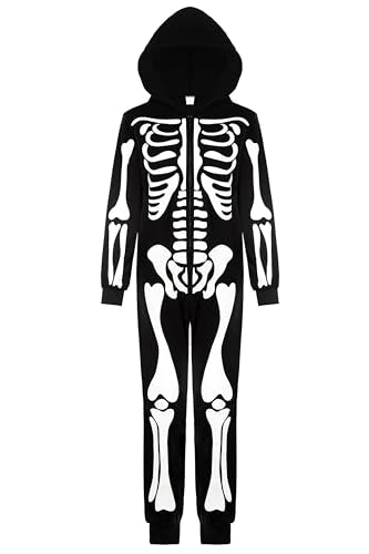 Skeleton Costume Glow in Dark Skull Onesie V916042