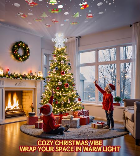 Golden Pentagram Christmas Tree Star Topper with Led E953188