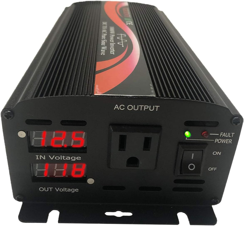 1000W Pure Sine Wave Car Power Inverter 12V DC to 110V AC Y29069