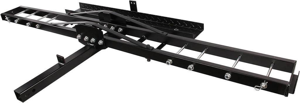500-Pound Heavy Duty Motorcycle Carrier Hitch Rack with Loading Ramp C76712