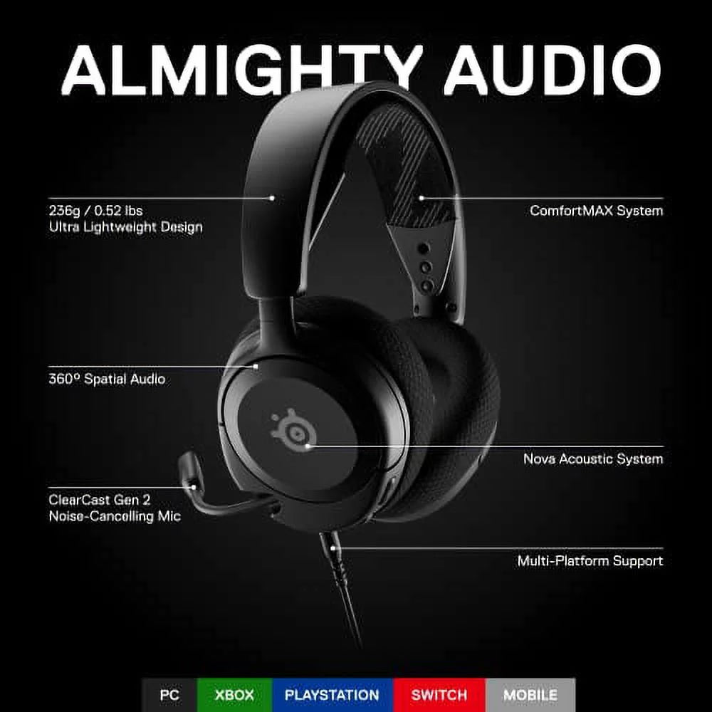 Black Wired Gaming Headset with 3.5mm Jack A1999