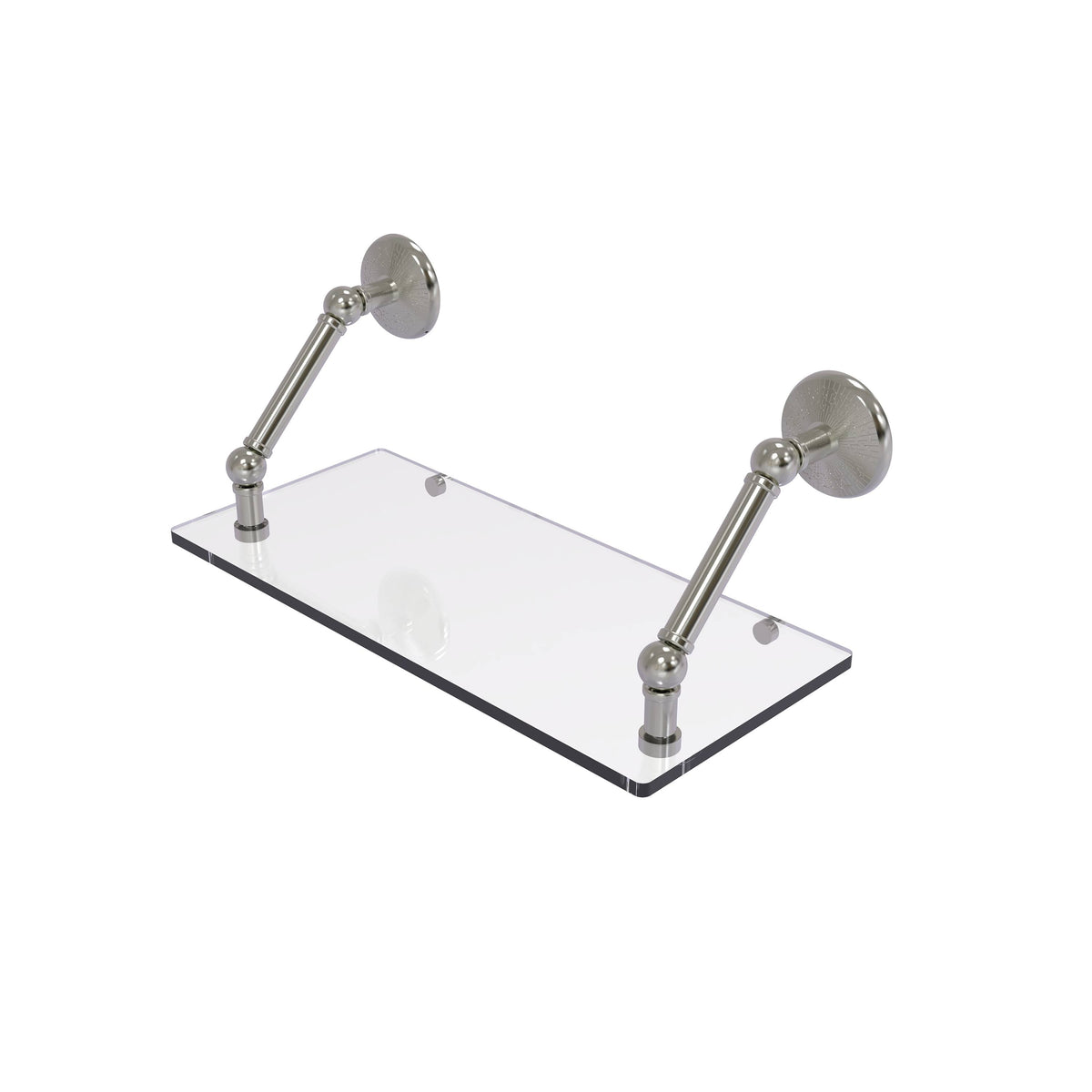 18 inch Floating Glass Shelf Satin Nickel X6193
