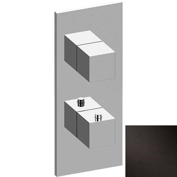 Architectural Black Square Thermostatic 2-Hole Trim Plate and Handle T56316