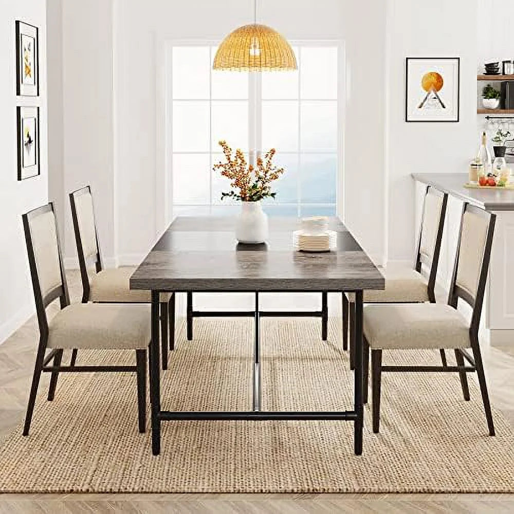 70.8 x 35.4 inch Large Dining Table with Tube Metal Frame E718249