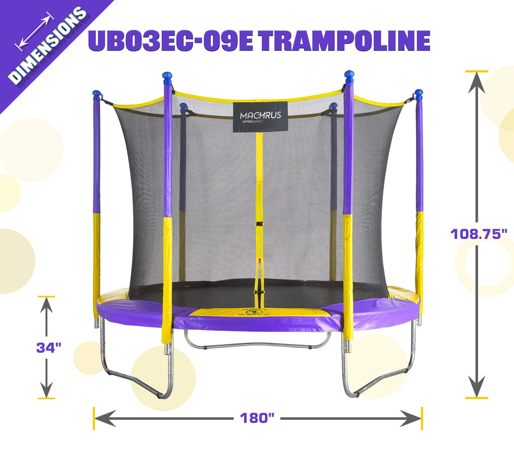 9 FT Round Trampoline Set with Safety Enclosure A4426