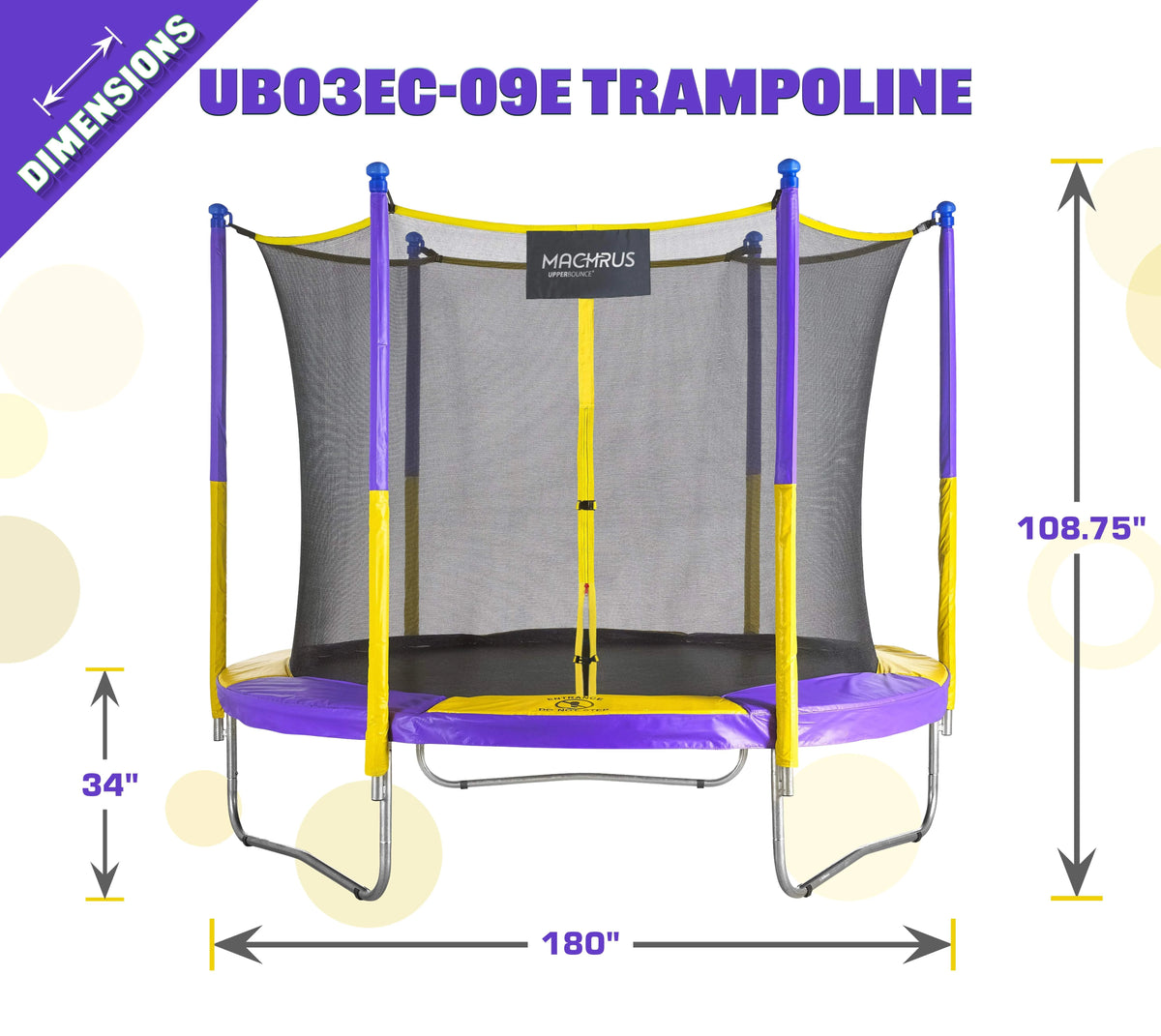 9 FT Round Trampoline Set with Safety Enclosure A4426