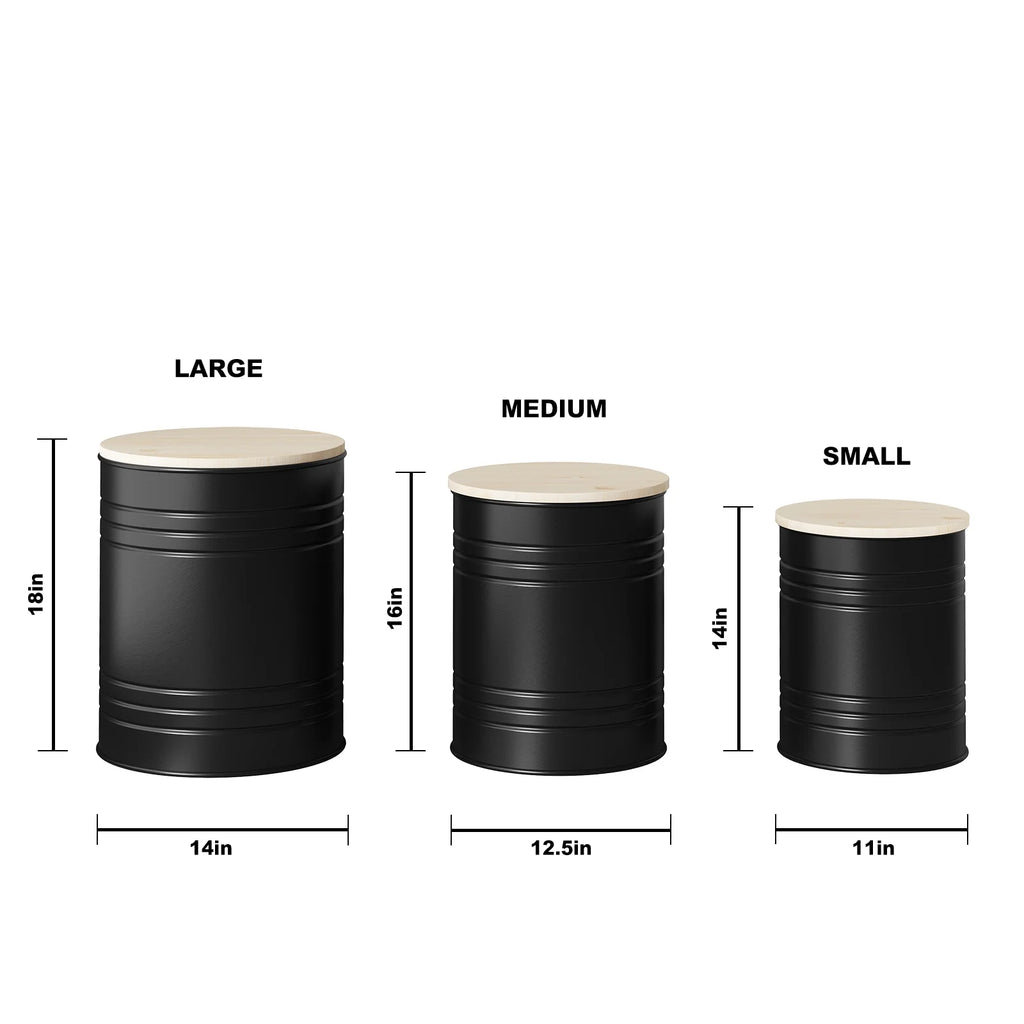 Set of 3 Round Storage Ottoman S9754