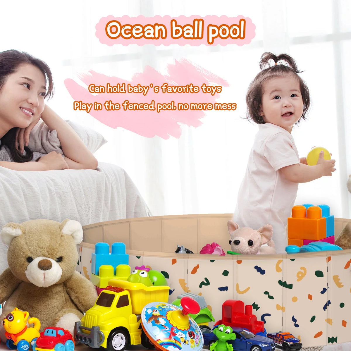 Collapsible Hard Plastic Dog Pool 32 Ball Pit W91448