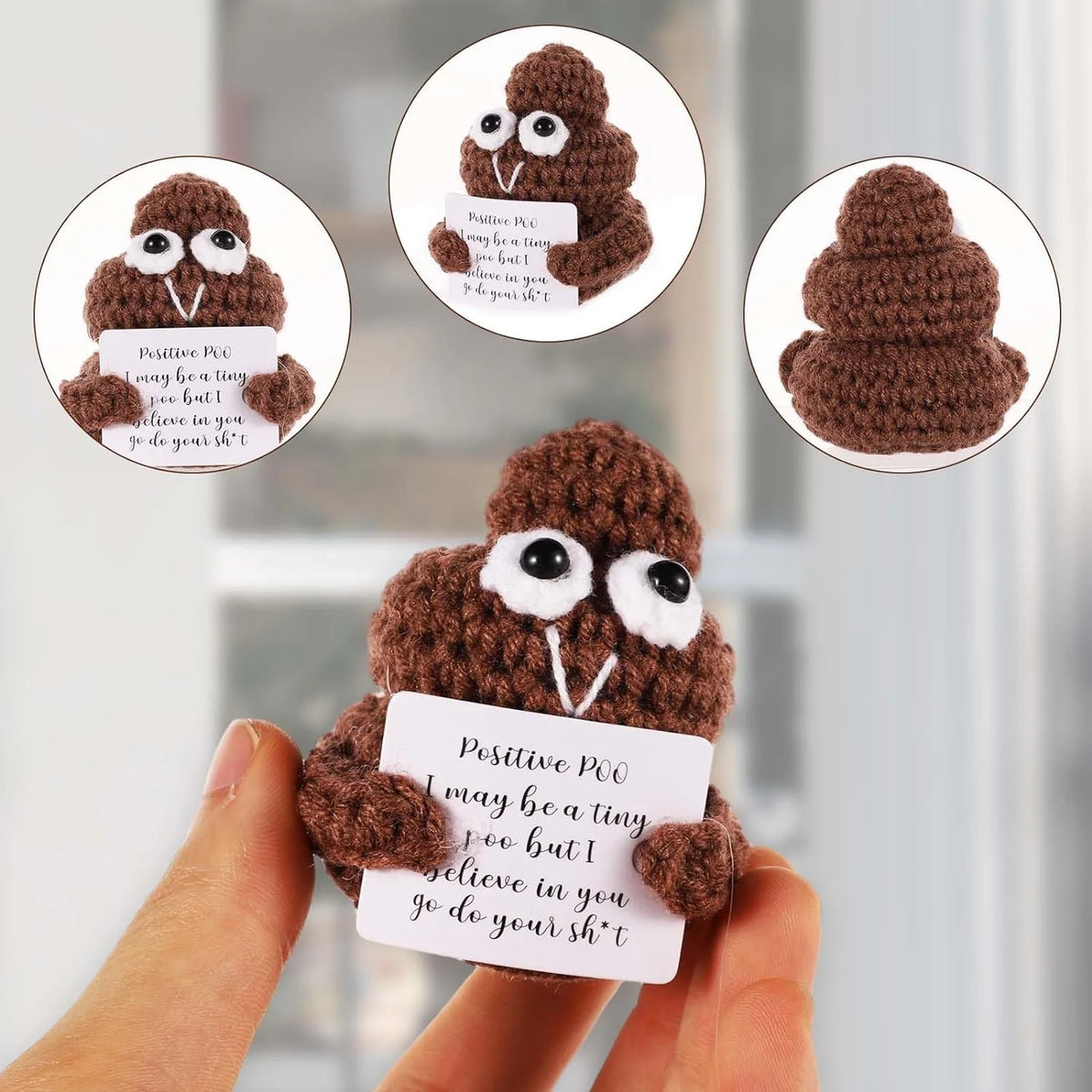 3 Inch Crochet Doll with Positive Cards I557668