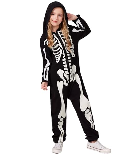 Skeleton Costume Glow in Dark Skull Onesie V916042