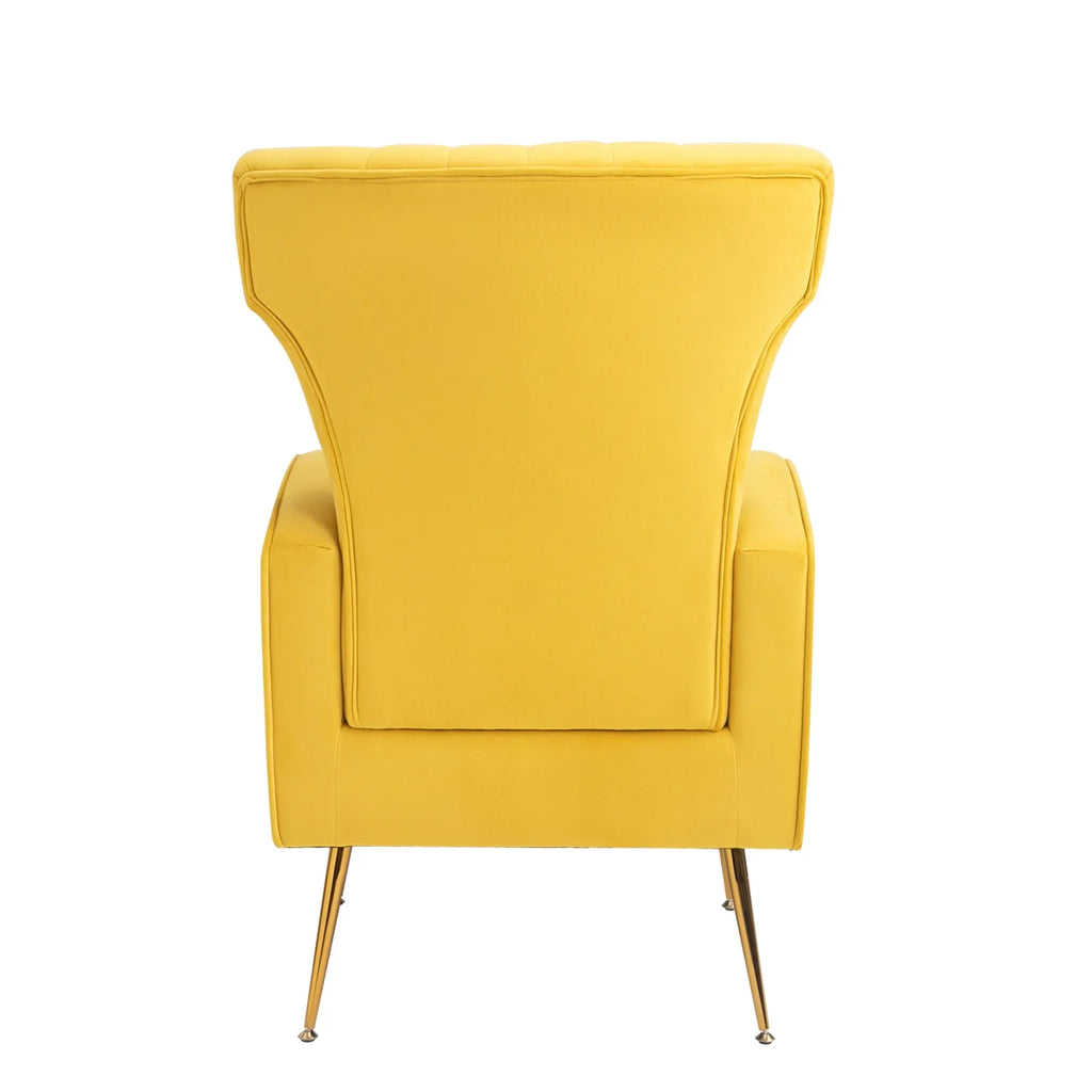 Velvet Wingback Accent Chair with Gold Legs D3295