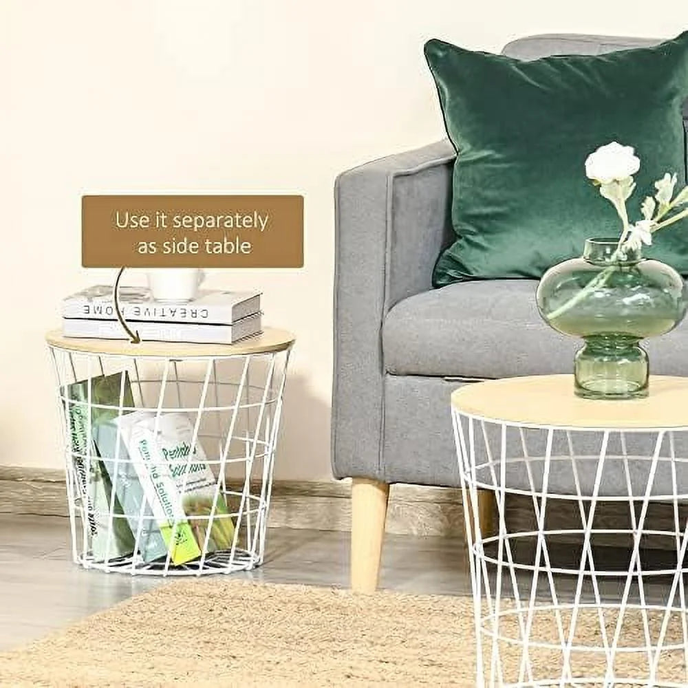 White Nesting End Tables with Removable Top M6752