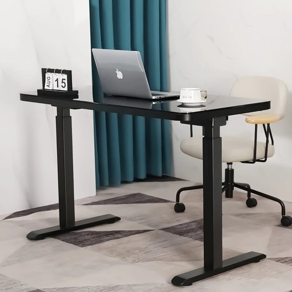 Black Glass Standing Desk N10050