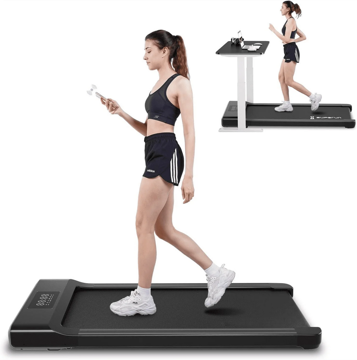 300lb 2.5HP Under Desk Treadmill with LED Display Y946396
