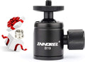 Mini Tripod Ball Head Metal Ballhead 360° Pan 90° Tilt with 3/8 to 1/4 Adapter CNC Ballheads, Max Load 6.61 lb C34383