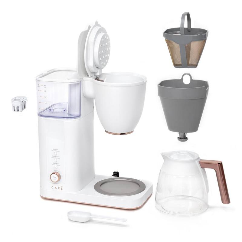 Matte White 10 Cup Drip Coffee Maker with Glass Carafe H45075