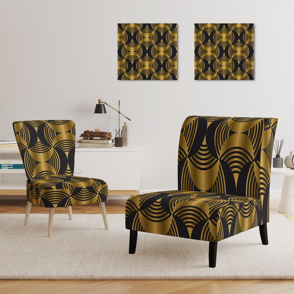 Upholstered Mid-Century Accent Chair F565