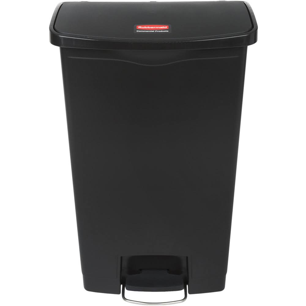 Black 18 Gal Plastic Step-On Trash Can C3912