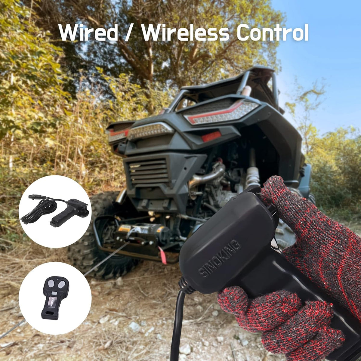 6000lb 12V Winch with Synthetic Rope and Wireless Remote Control Y753