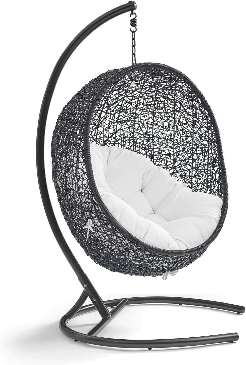 Beige Wicker Rattan Swing Chair with Stand X787434