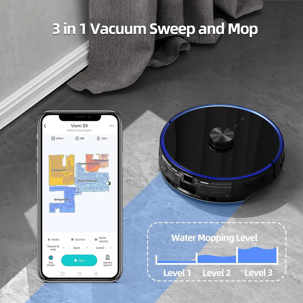 Robot Vacuum Cleaner Self-Emptying 2700Pa 3 in 1 Smart Mapping J229786