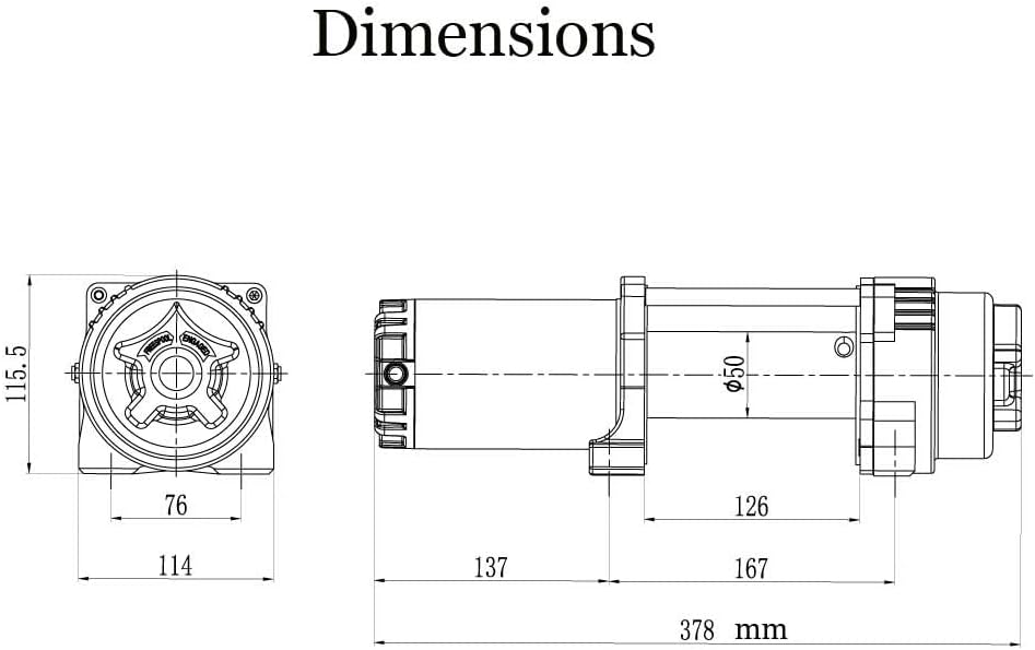 6000lb 12V Winch with Synthetic Rope and Wireless Remote Control Y753