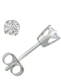 1/4ct TW Round Natural Diamond Stud Earrings in 14K White Gold N46205