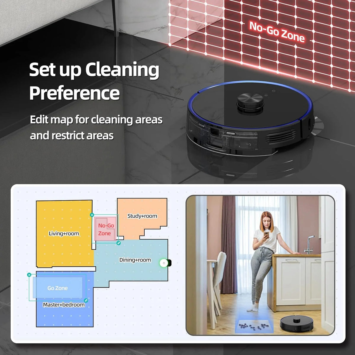Robot Vacuum Cleaner Self-Emptying 2700Pa 3 in 1 Smart Mapping J229786