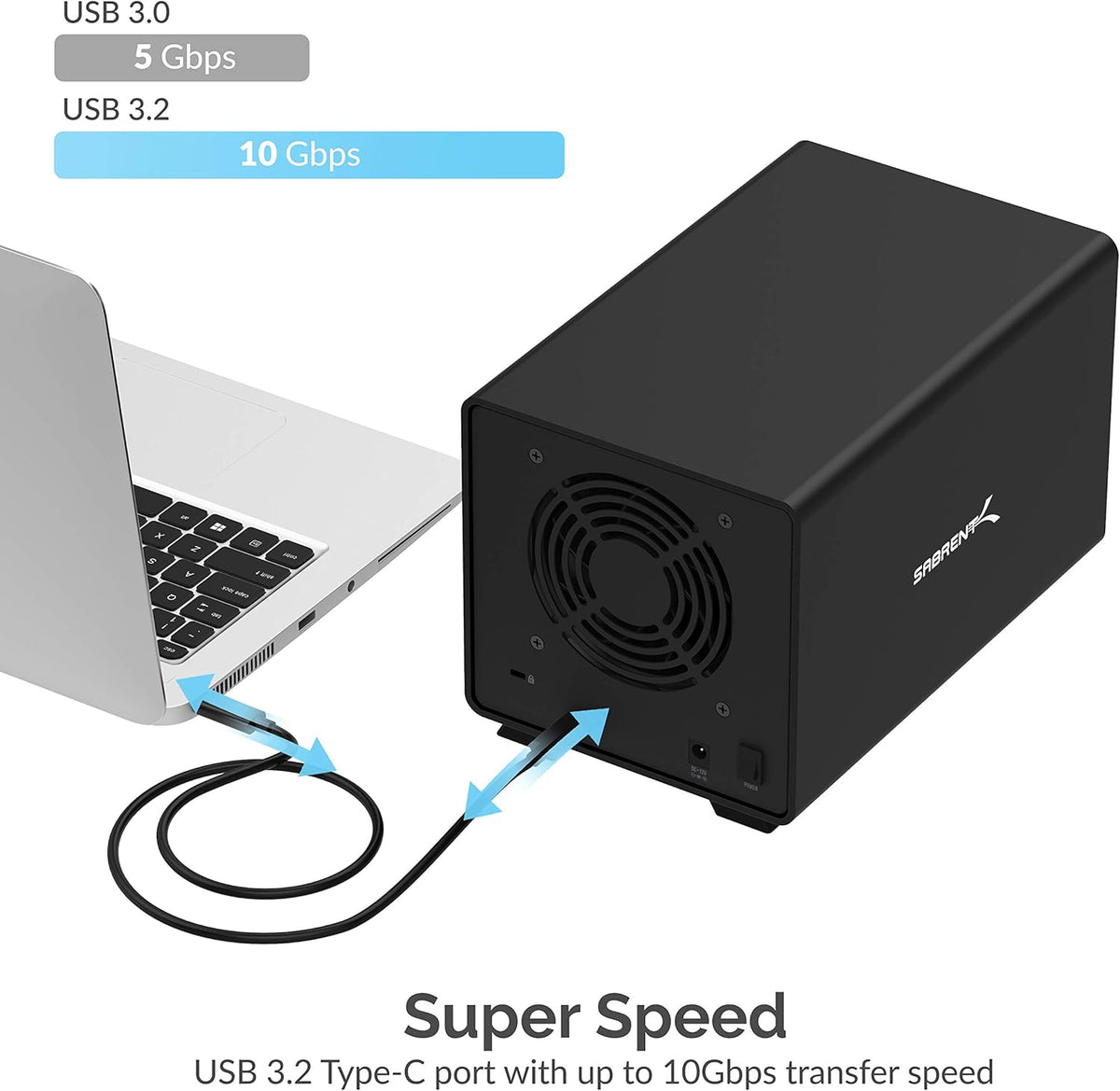 USB 3.0 to SATA Dual Bay External Hard Drive Docking Station for 2.5 or 3.5in HDD, SSD with Hard Drive Duplicator P27253