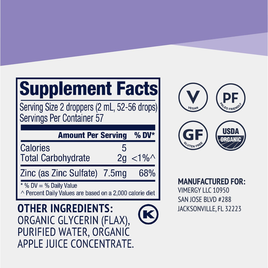 Organic Liquid Zinc, 57 Servings U428163