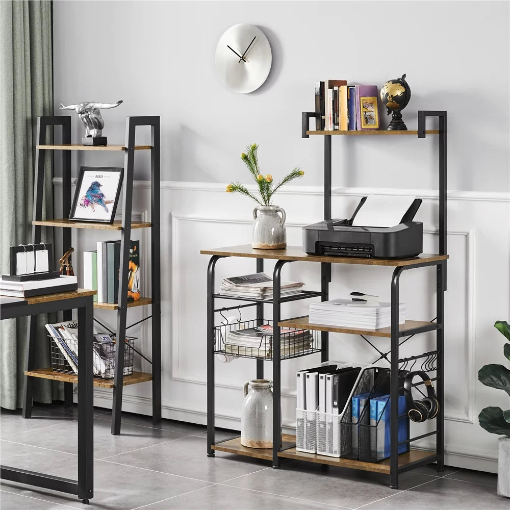 35.5" Kitchen Storage Shelf Baker's Rack with 10 Hooks C266