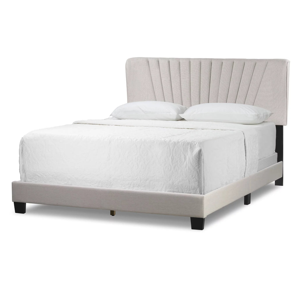 Beige Fabric Queen Bed Y146488