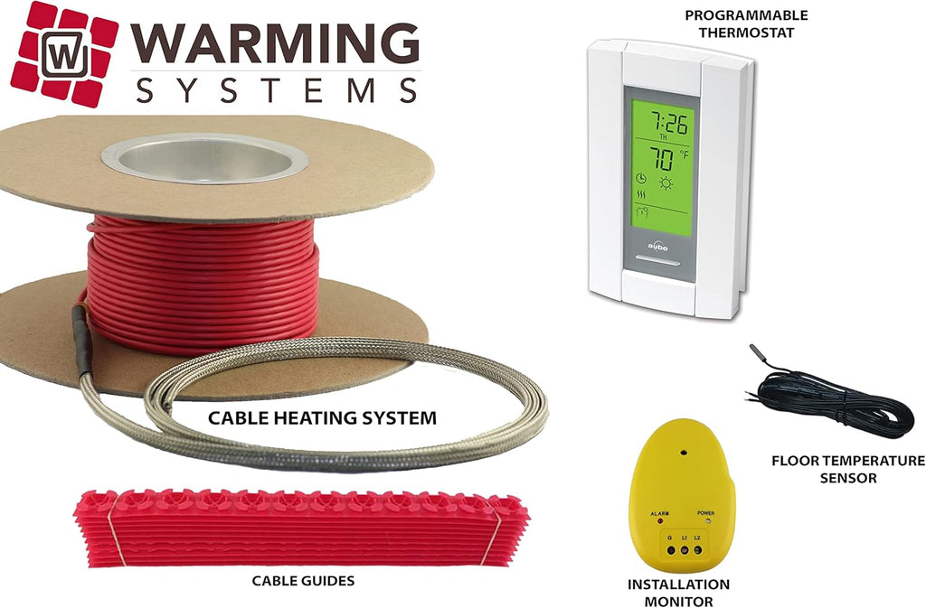 15 Sqft Electric Radiant Floor Heating System with Digital Floor Sensing Thermostat C7434