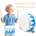 8" Wooden Kids Drum Set with Adjustable Strap and 2 Drumsticks N445485