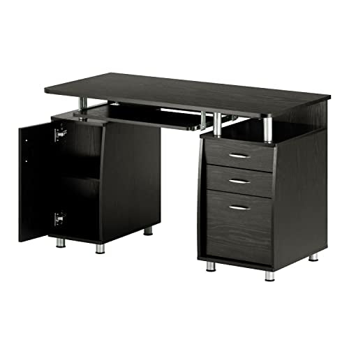 Espresso Writing Desk with Drawers & File Cabinet N32713