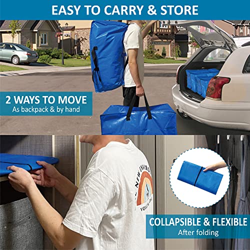 6 Pack Heavy Duty Extra Large Moving Bags with Backpack Straps & Vacuum Storage Bags K4617