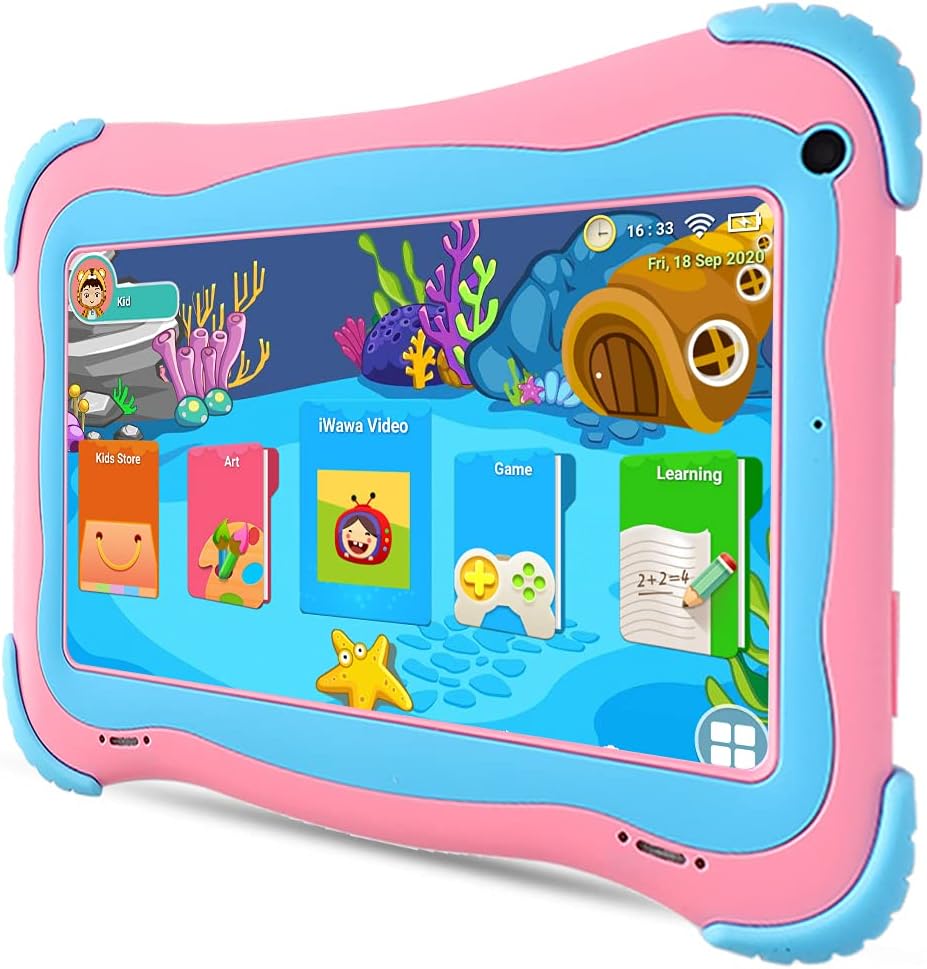 Pink 7 inch WiFi Toddler Tablet 32GB Touch Screen HD Display Dual Cameras Pack of 2 C147847