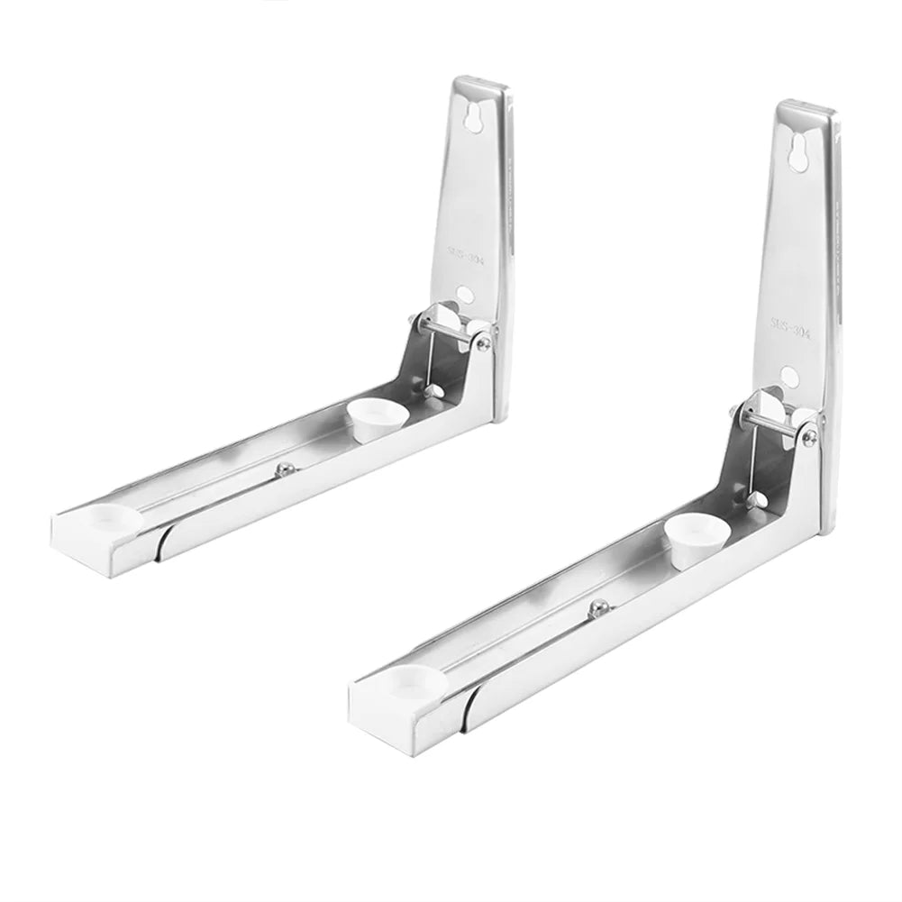 Adjustable 304 Stainless Steel Folding Wall-Mounted Microwave Oven Holder Bracket Shelf N72104
