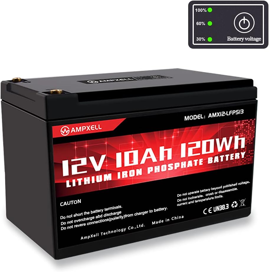 12V 8Ah Deep Cycle LiFePO4 Battery Pack of 2 A1947