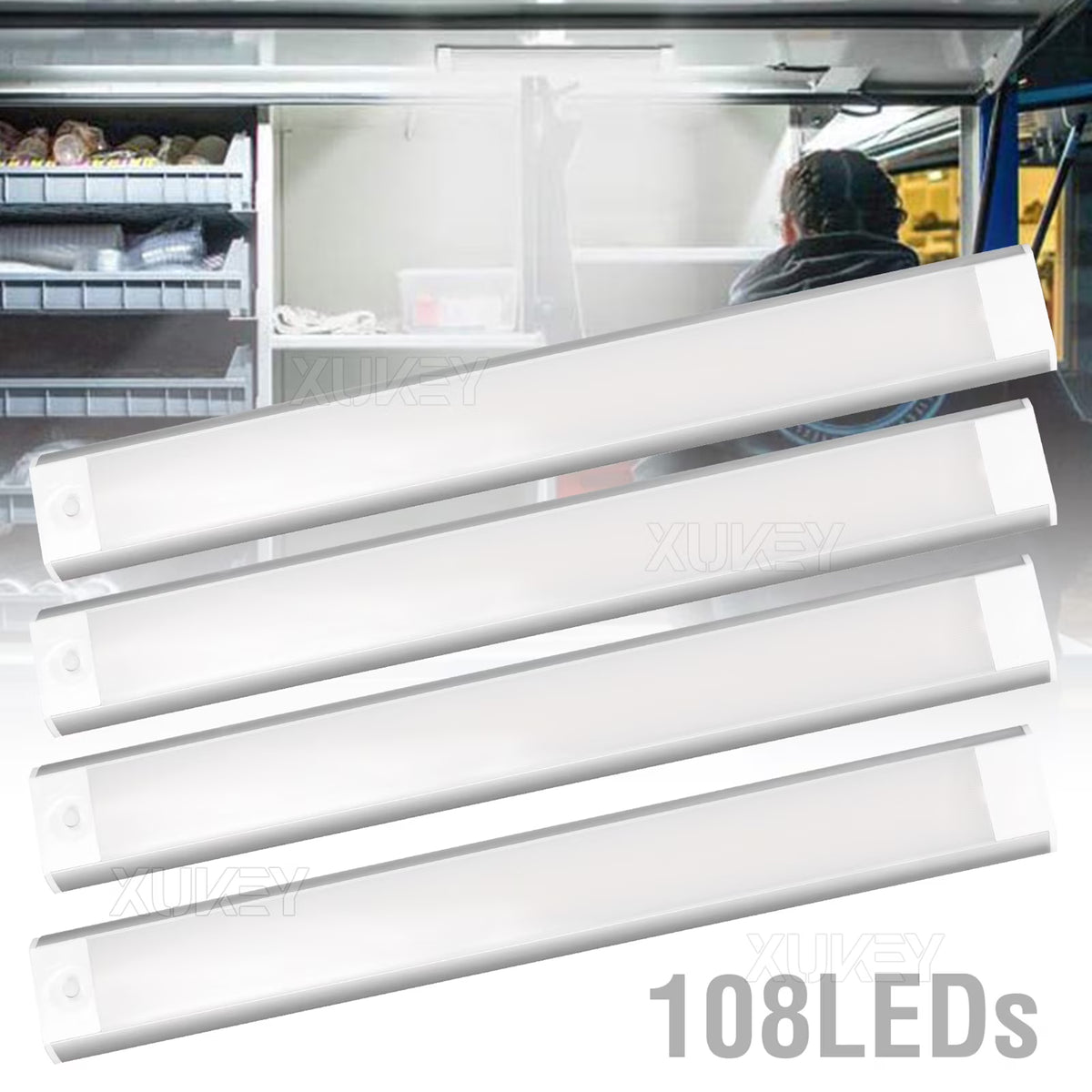 4pc RV Car Interior Led Ceiling Lights Strip Bar Boat Camper Trailer 10W Bright White L5922