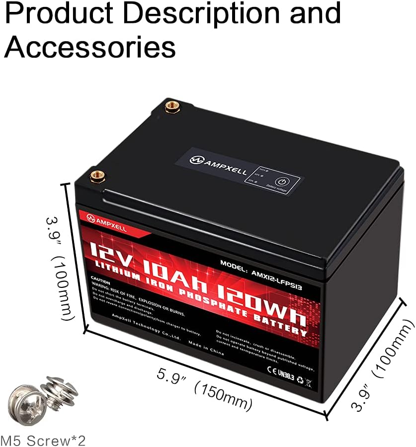 12V 8Ah Deep Cycle LiFePO4 Battery Pack of 2 A1947