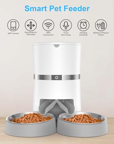 Automatic Cat Feeder with Two-Way Splitter and Double Bowls G505368