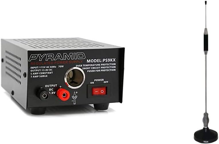Universal Compact Bench Power Supply 5 Amp Linear Regulated 13.8 Volt DC 115V AC 70 Watt Input Screw Type Terminal 12V Car Cigarette Lighter Pack of 2 C5980