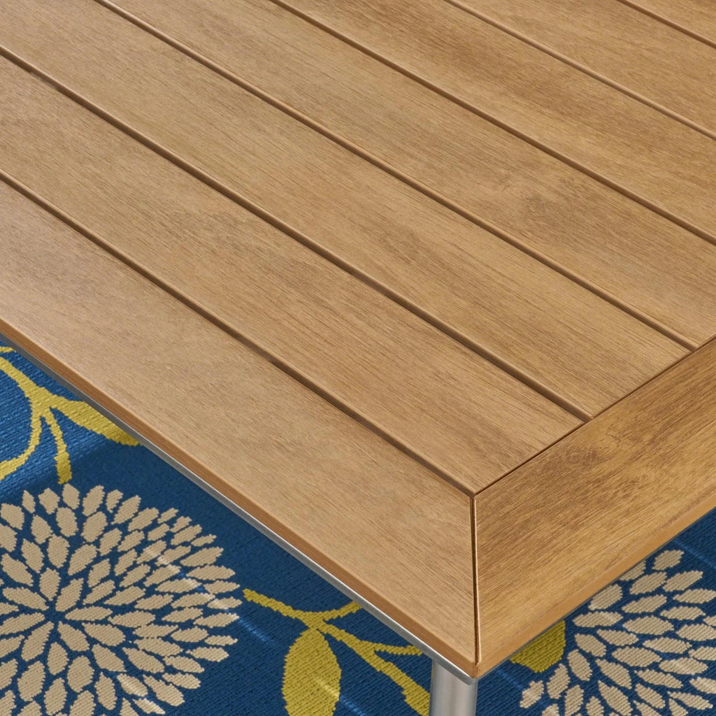 Aluminum and Faux Wood Dining Table Q804003