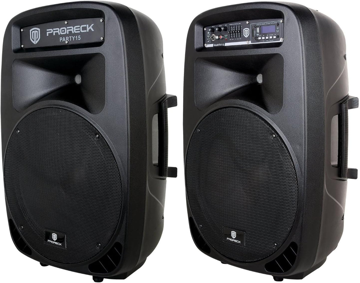 Portable 15-Inch 2000 Watt 2-Way Powered PA Speaker System F183345